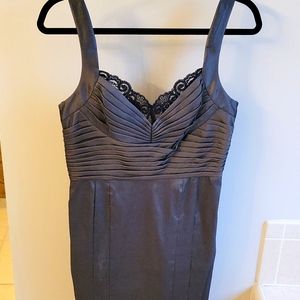 Adrianna Papell Dark Gray Metallic Lace Pencil Dress